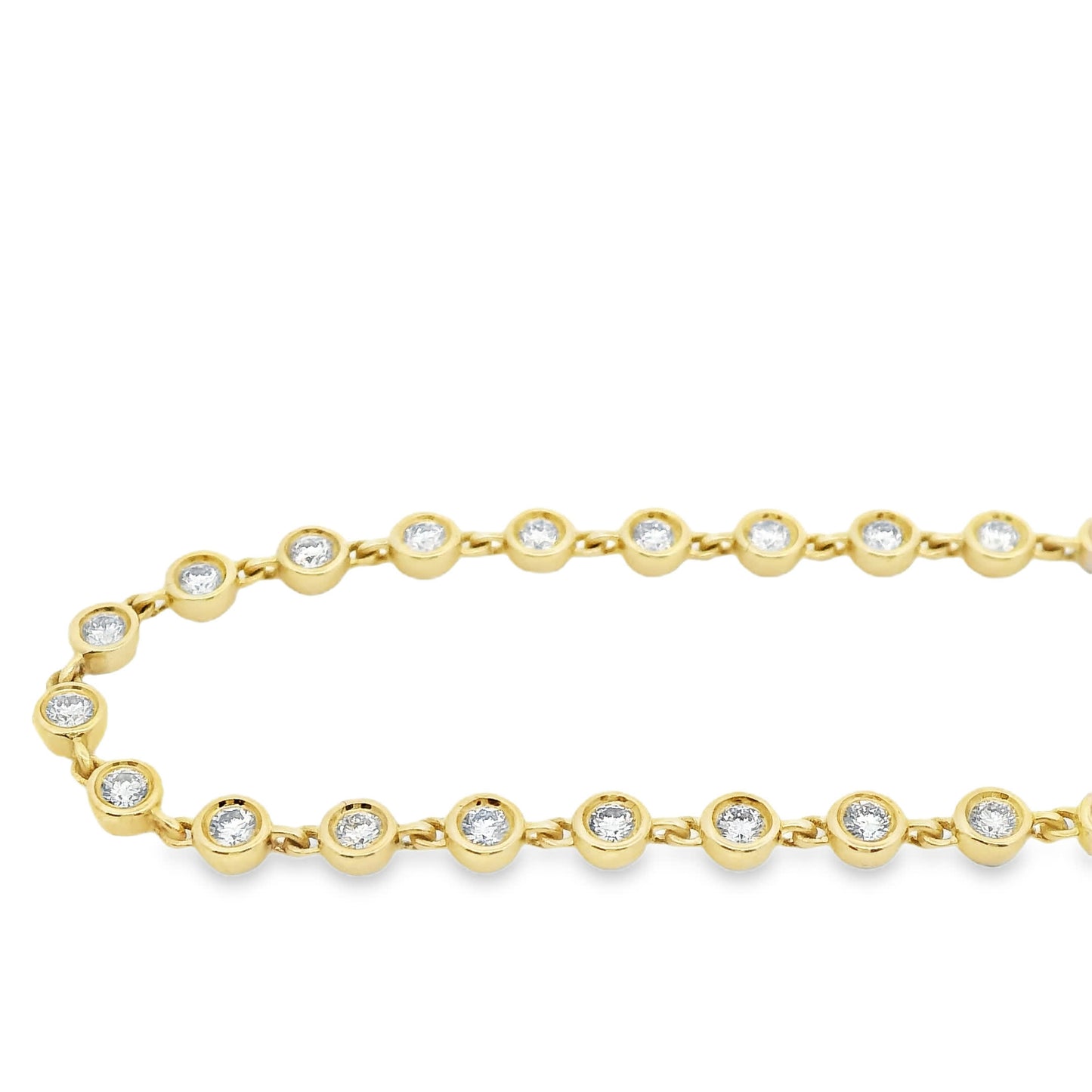 14K Yellow Gold Diamond Bracelet with round-cut Diamonds (0.75 Carat)