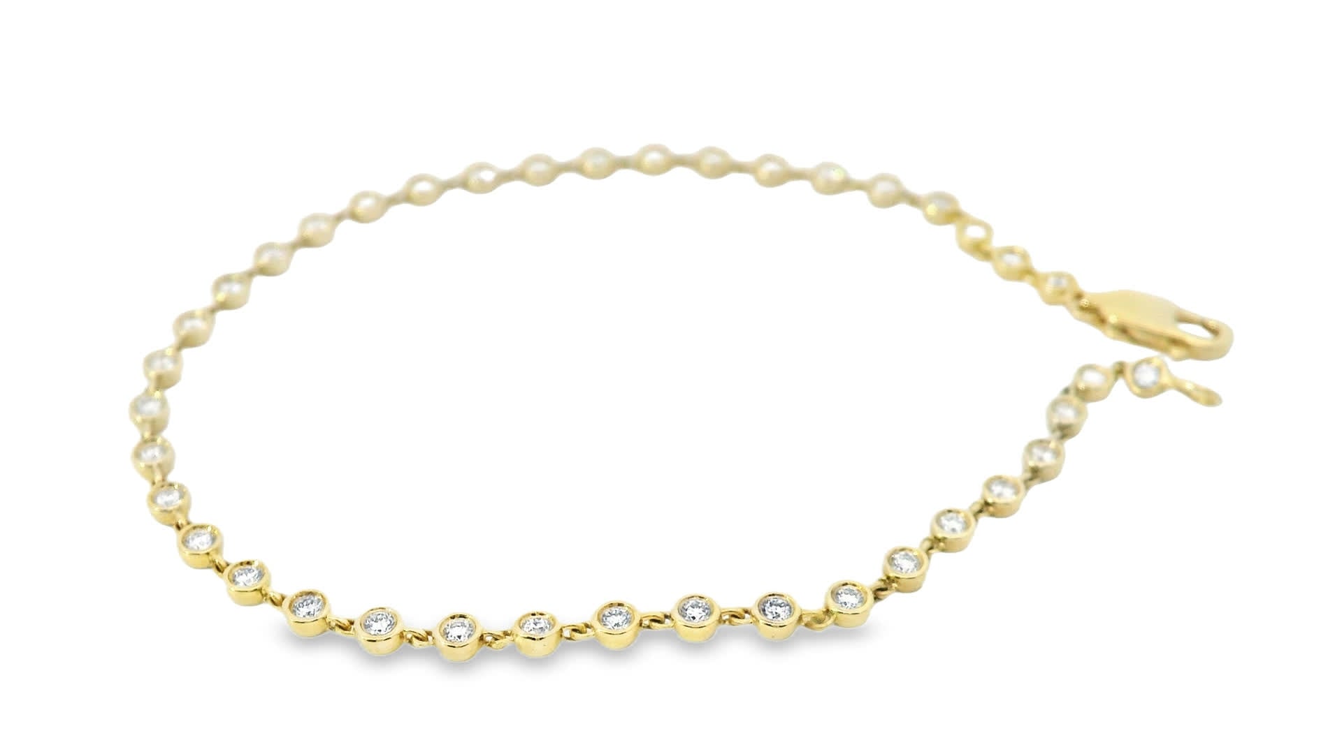 14K Yellow Gold Diamond Bracelet with round-cut Diamonds (0.75 Carat)