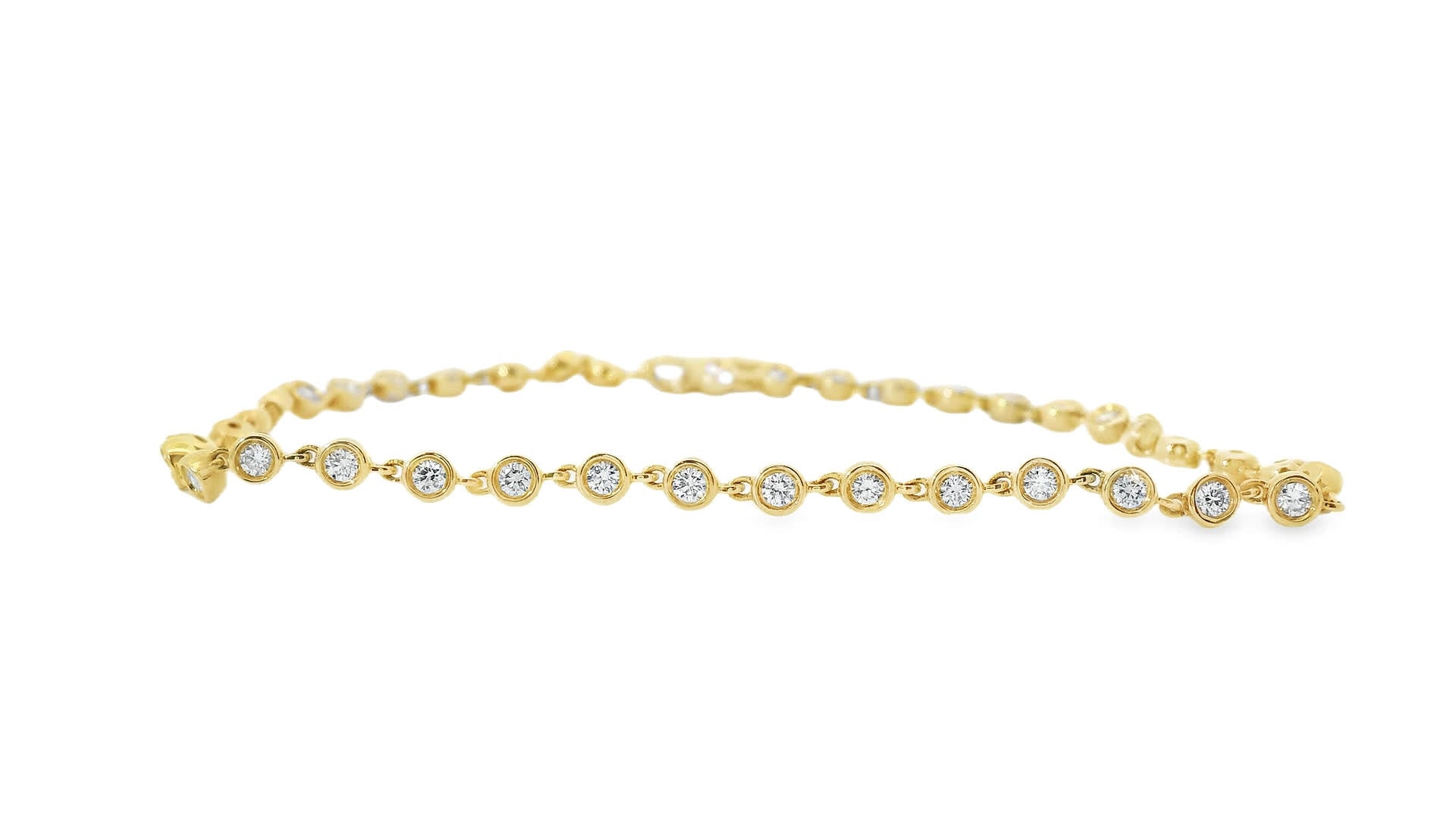 14K Yellow Gold Diamond Bracelet with round-cut Diamonds (0.75 Carat)