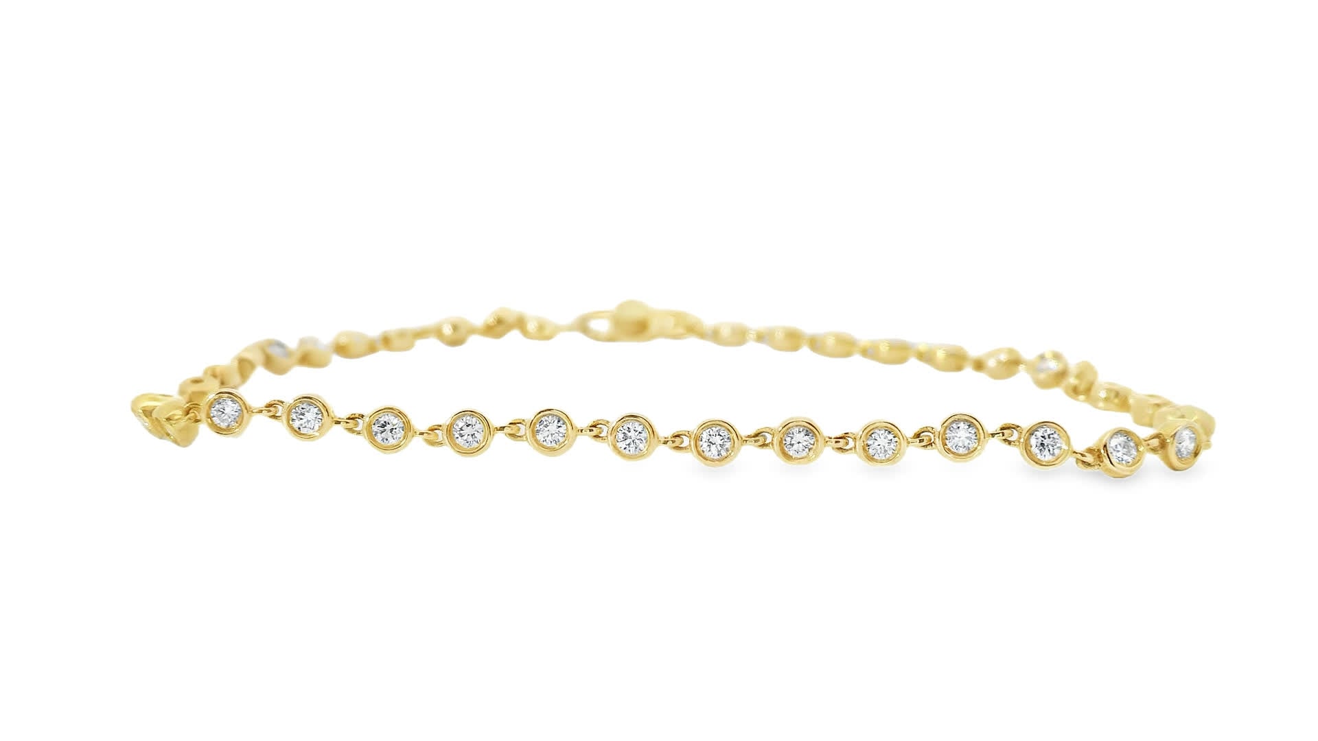 14K Yellow Gold Diamond Bracelet with round-cut Diamonds (0.75 Carat)