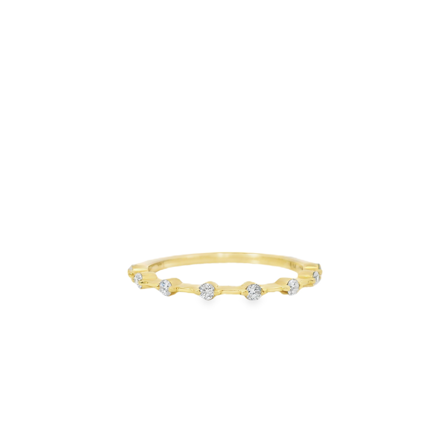 0.15ct Lab-Grown Round-Cut Diamond Wedding Band in 14K Gold