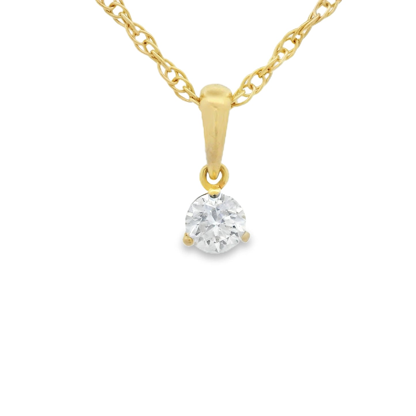 0.10 Carat Prong-Set 14K Round Lab Created Diamond