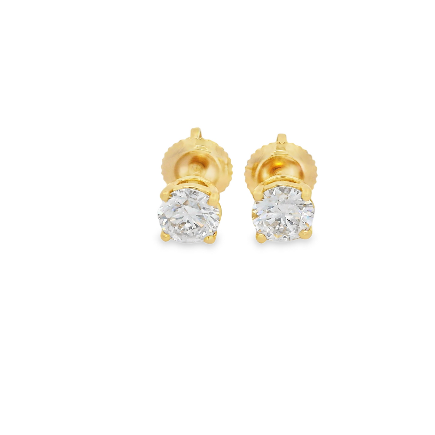 1.00ct Lab-Grown Round-Cut Diamond Stud Earrings in 14K Gold