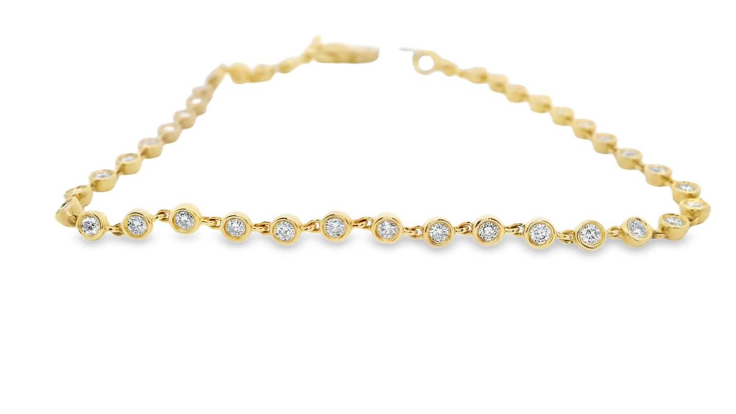 14K Yellow Gold Diamond Bracelet with round-cut Diamonds (0.75 Carat)