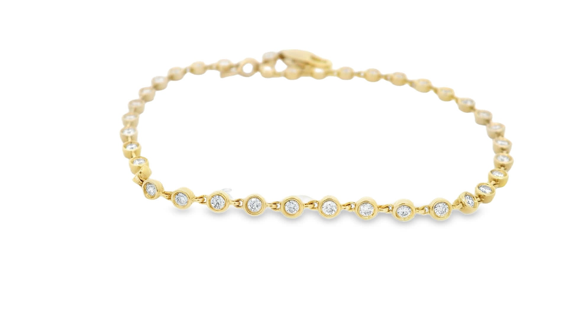 14K Yellow Gold Diamond Bracelet with round-cut Diamonds (0.75 Carat)