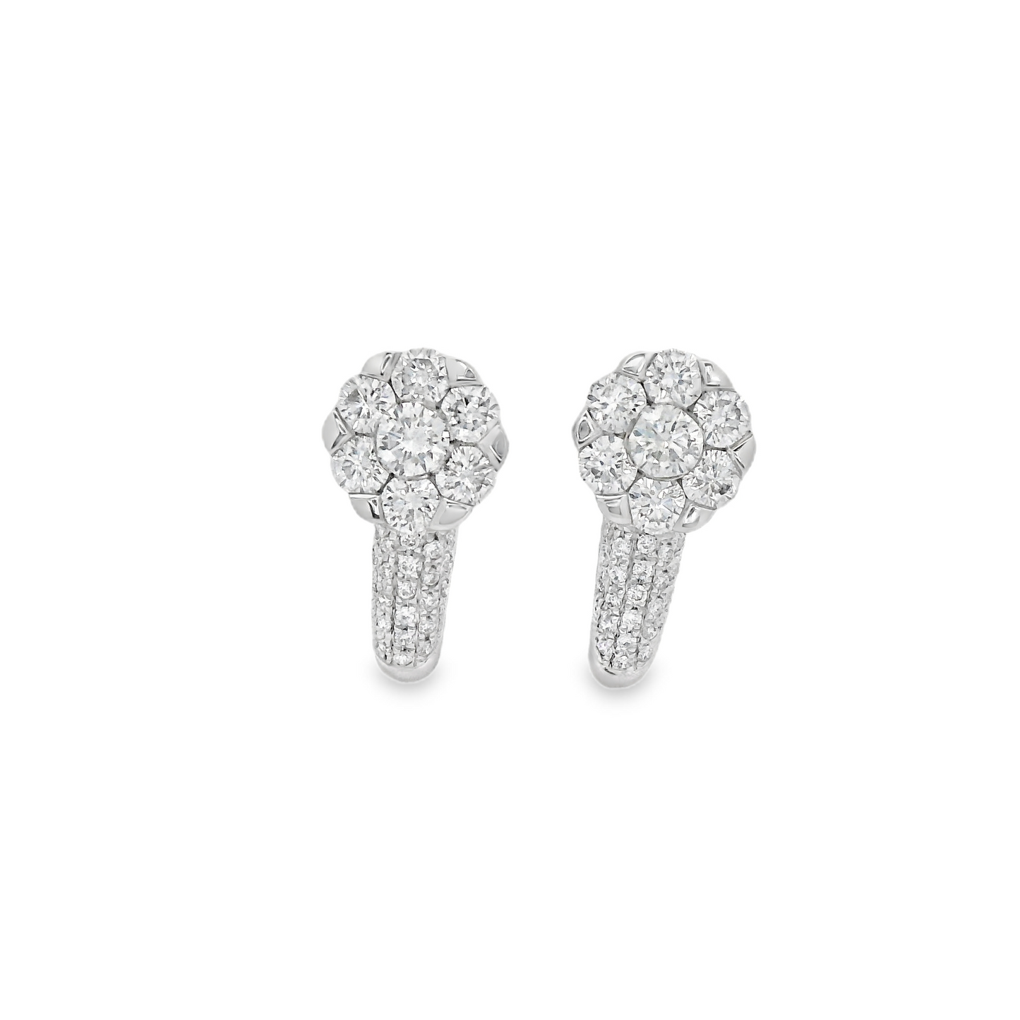 0.75ct Cluster Diamond Earrings in 14K Gold
