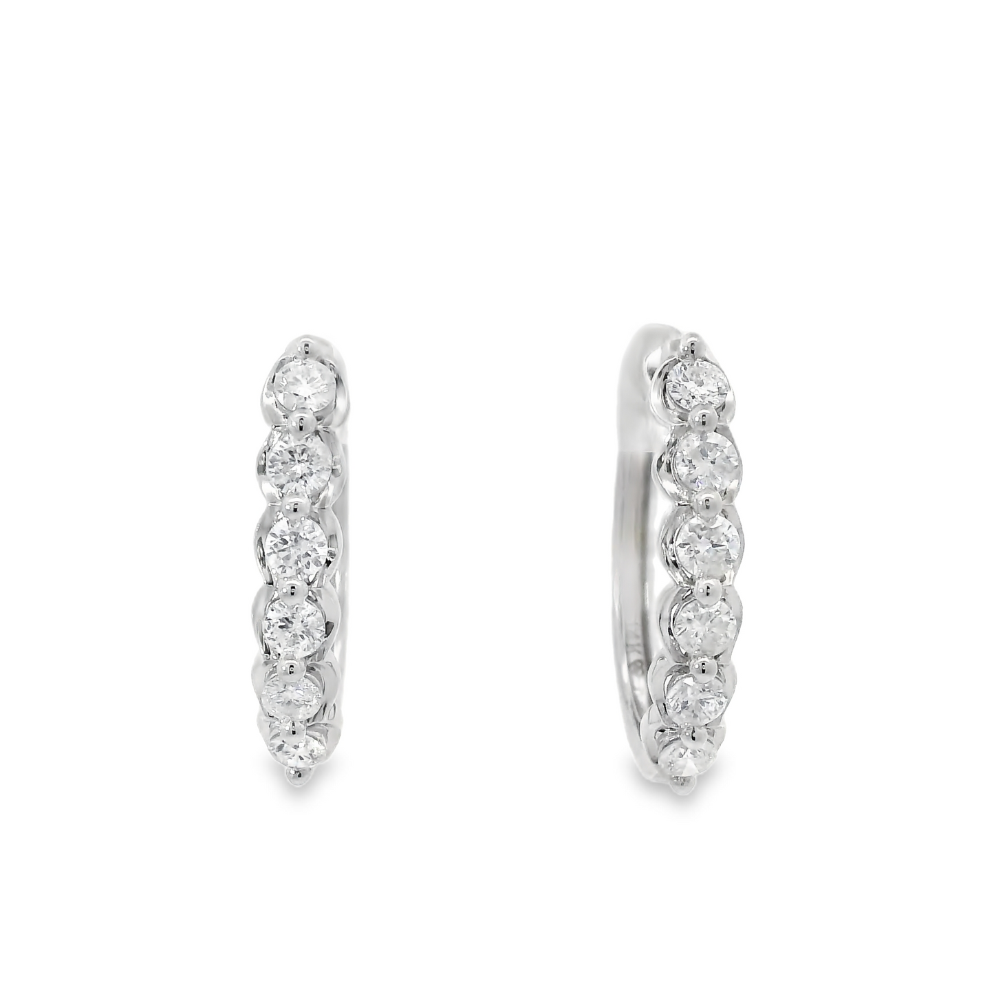 1.00ct Round-Cut Diamond Hoop Earrings in 14K Gold