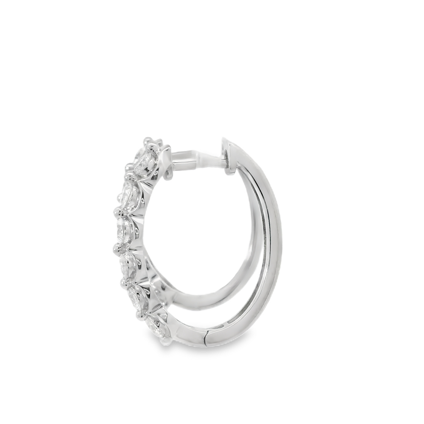 1.00ct Round-Cut Diamond Hoop Earrings in 14K Gold