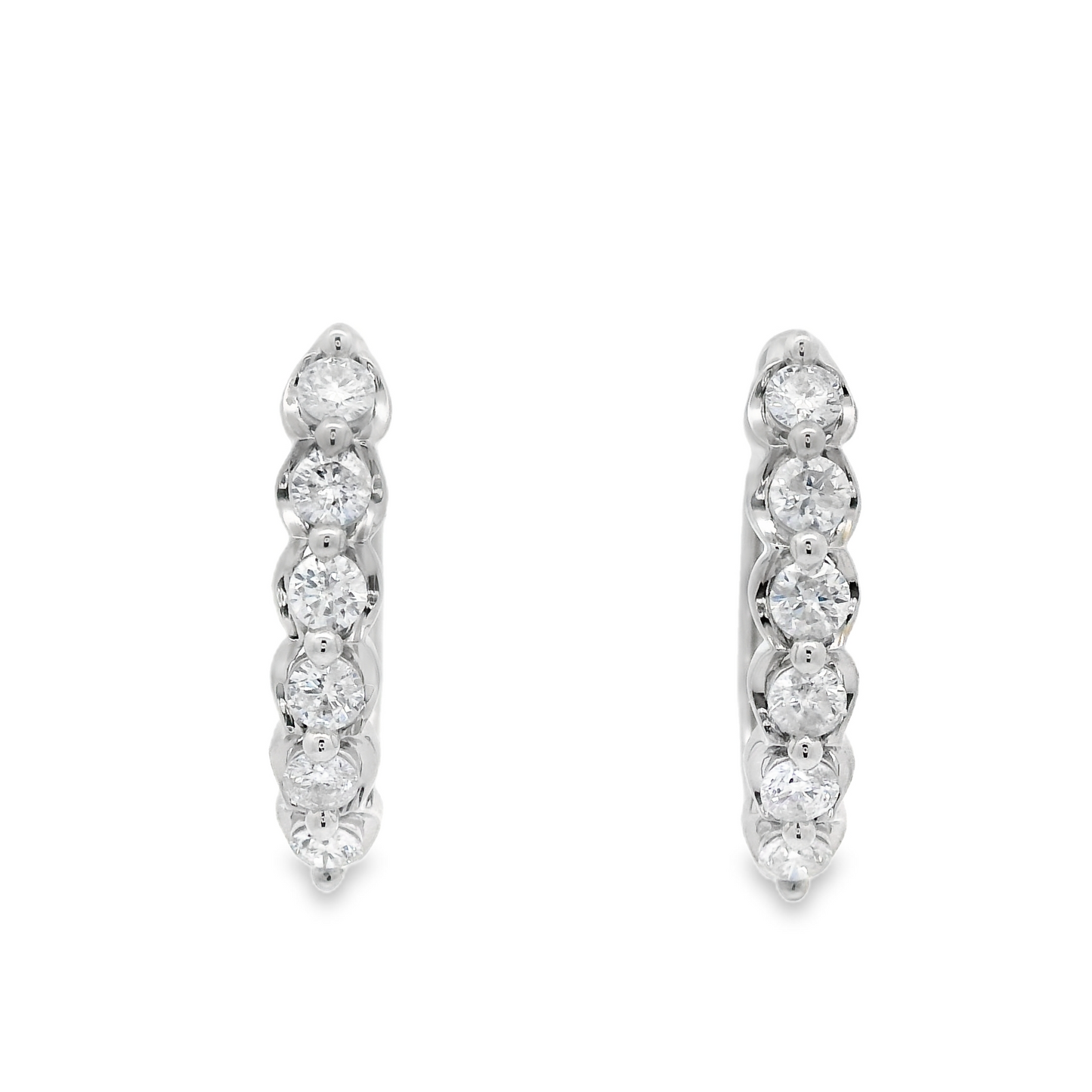 1.00ct Round-Cut Diamond Hoop Earrings in 14K Gold
