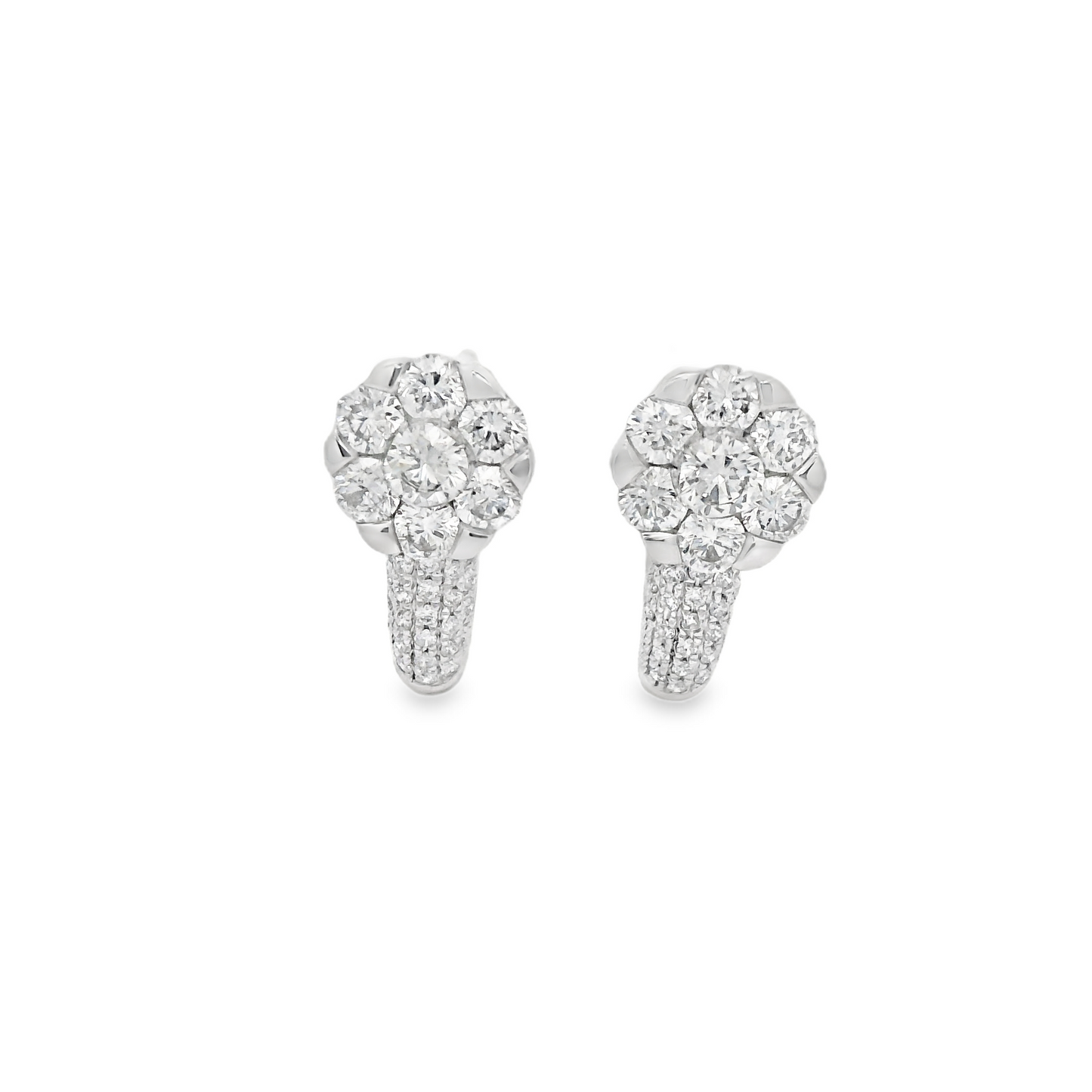 0.75ct Cluster Diamond Earrings in 14K Gold