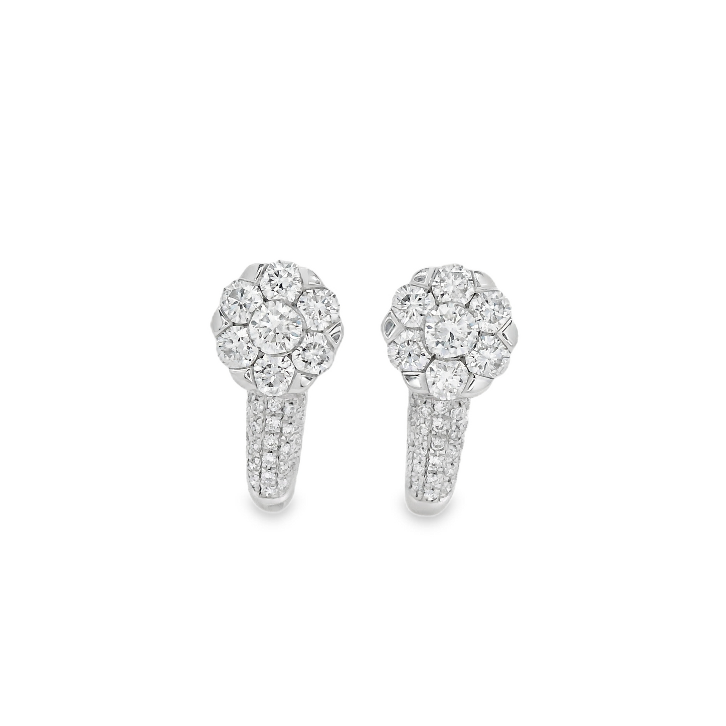 0.75ct Cluster Diamond Earrings in 14K Gold