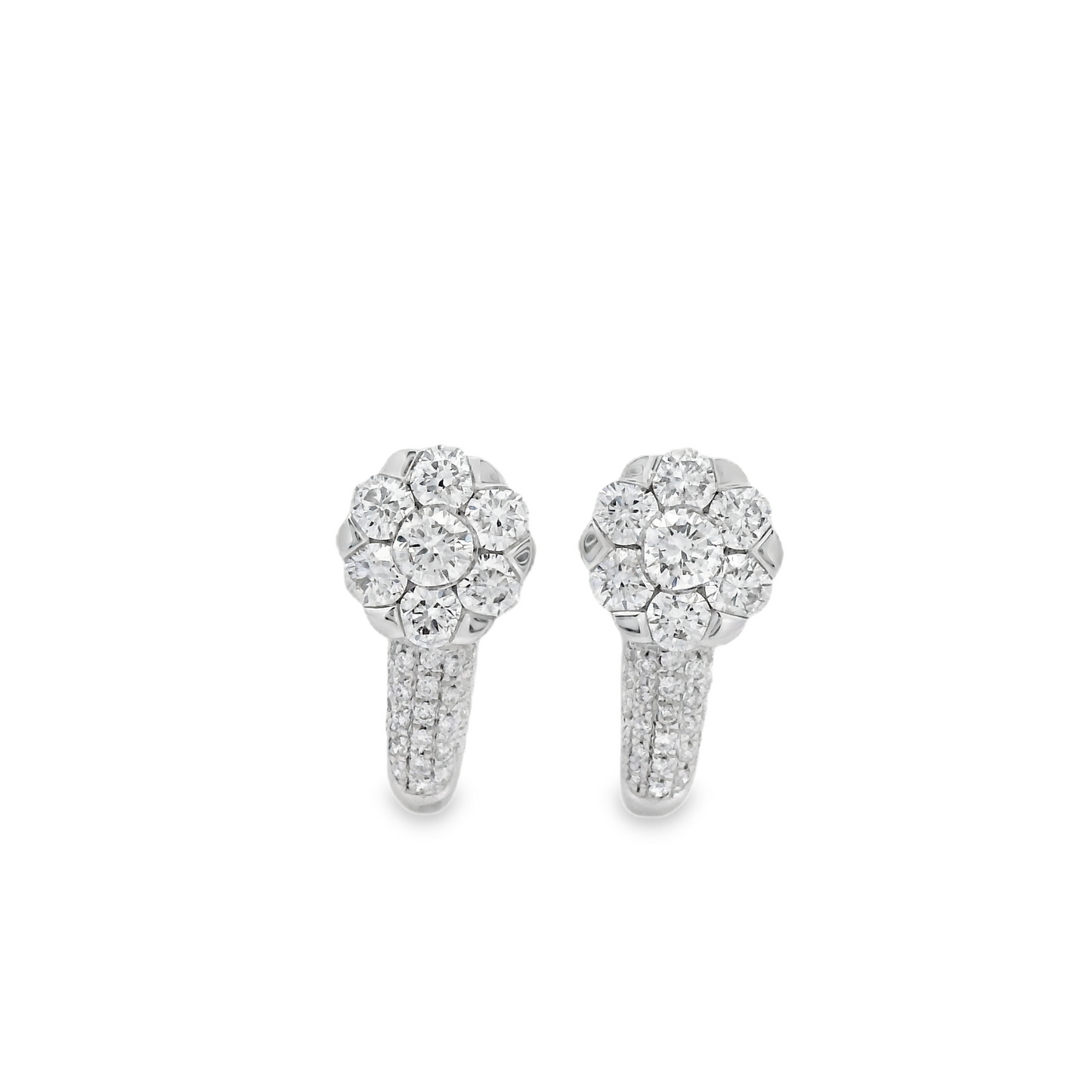0.75ct Cluster Diamond Earrings in 14K Gold