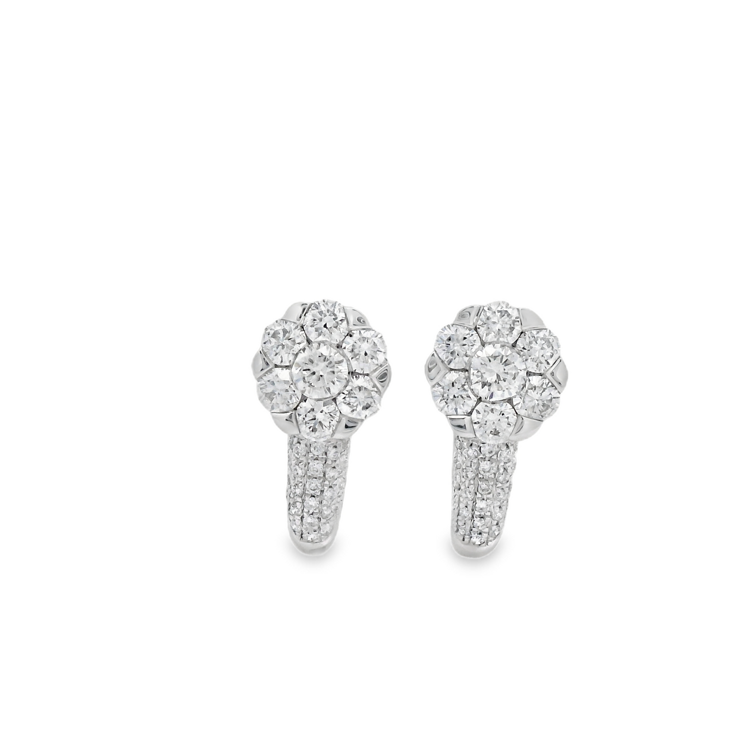 0.75ct Cluster Diamond Earrings in 14K Gold