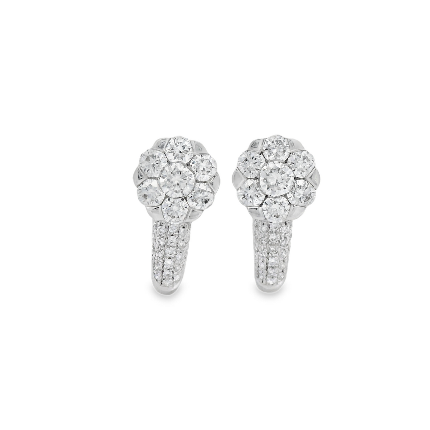 0.75ct Cluster Diamond Earrings in 14K Gold