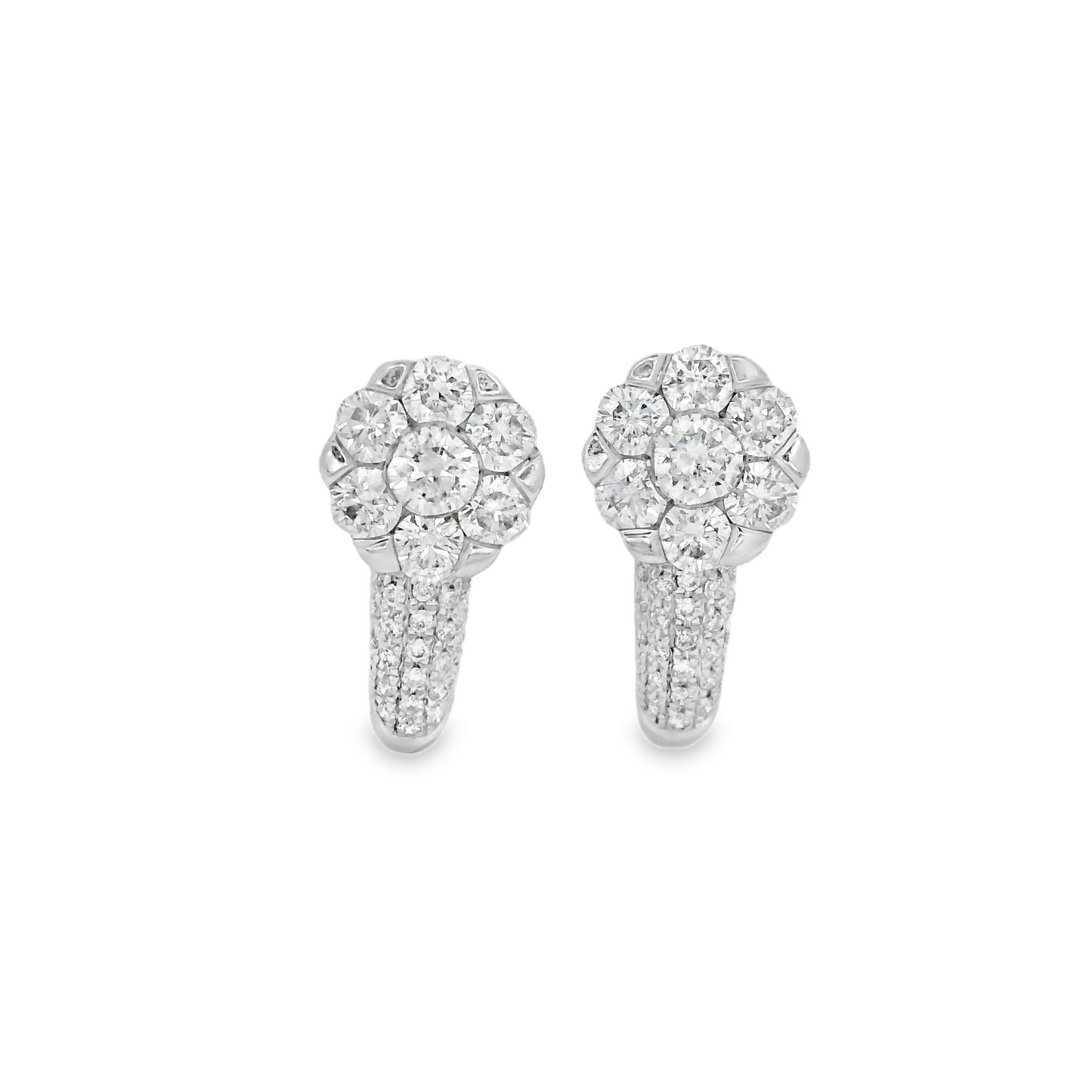 0.75ct Cluster Diamond Earrings in 14K Gold