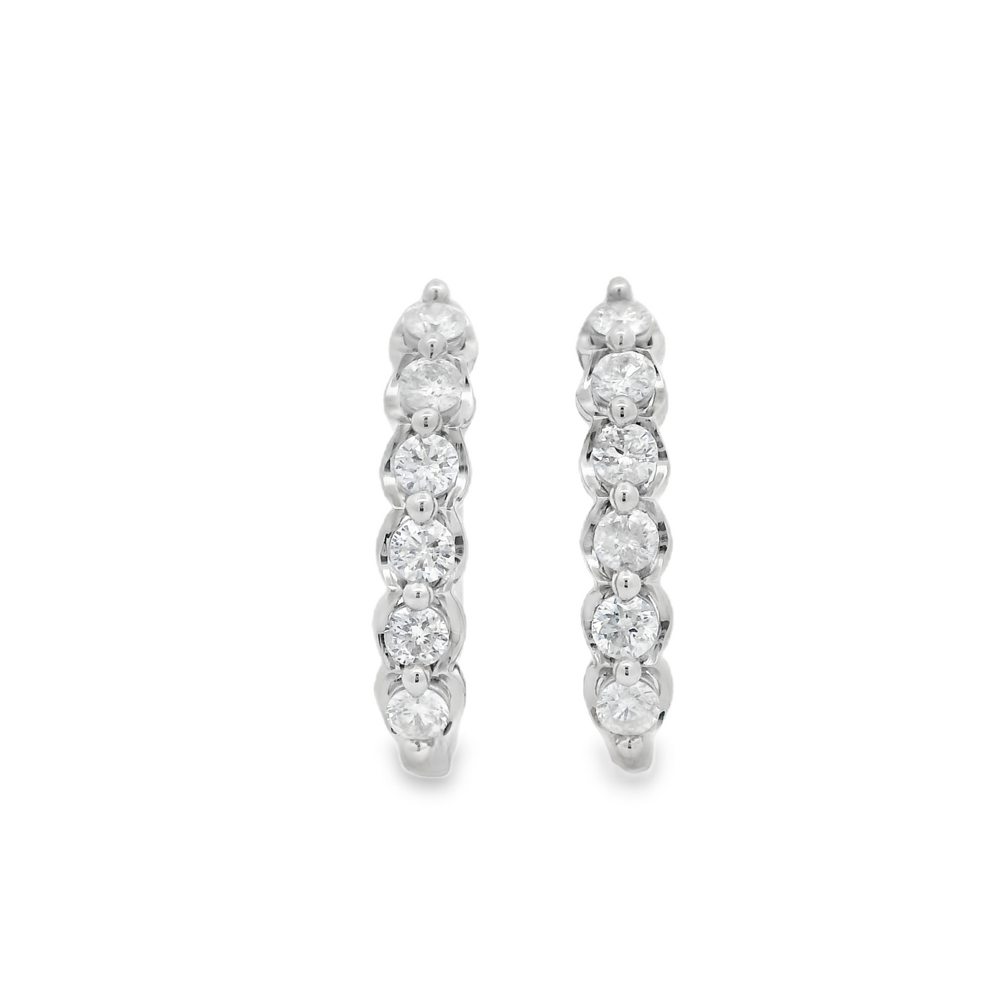 1.00ct Round-Cut Diamond Hoop Earrings in 14K Gold