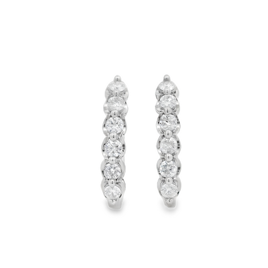 1.00ct Round-Cut Diamond Hoop Earrings in 14K Gold