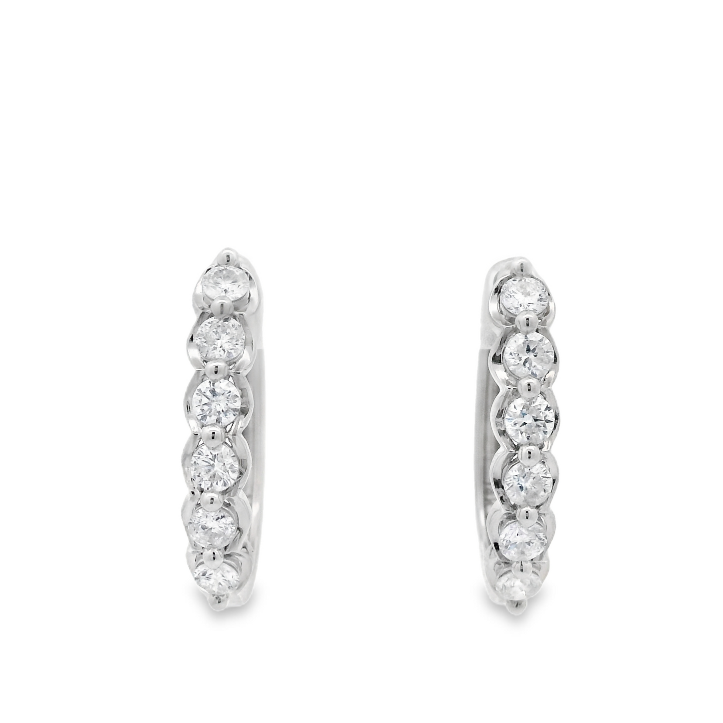 1.00ct Round-Cut Diamond Hoop Earrings in 14K Gold