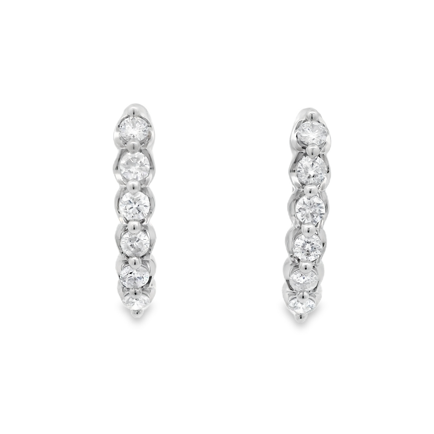 1.00ct Round-Cut Diamond Hoop Earrings in 14K Gold