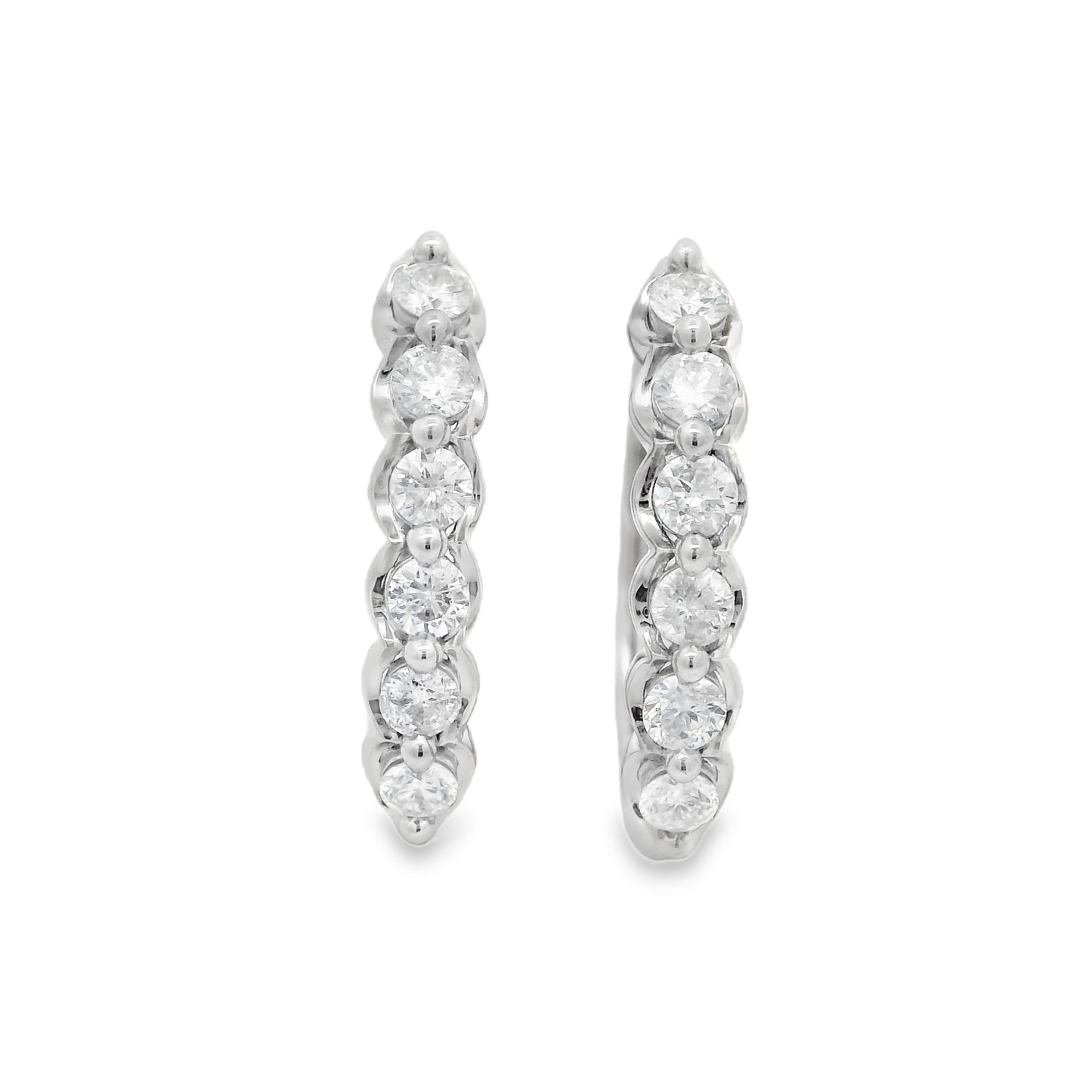1.00ct Round-Cut Diamond Hoop Earrings in 14K Gold