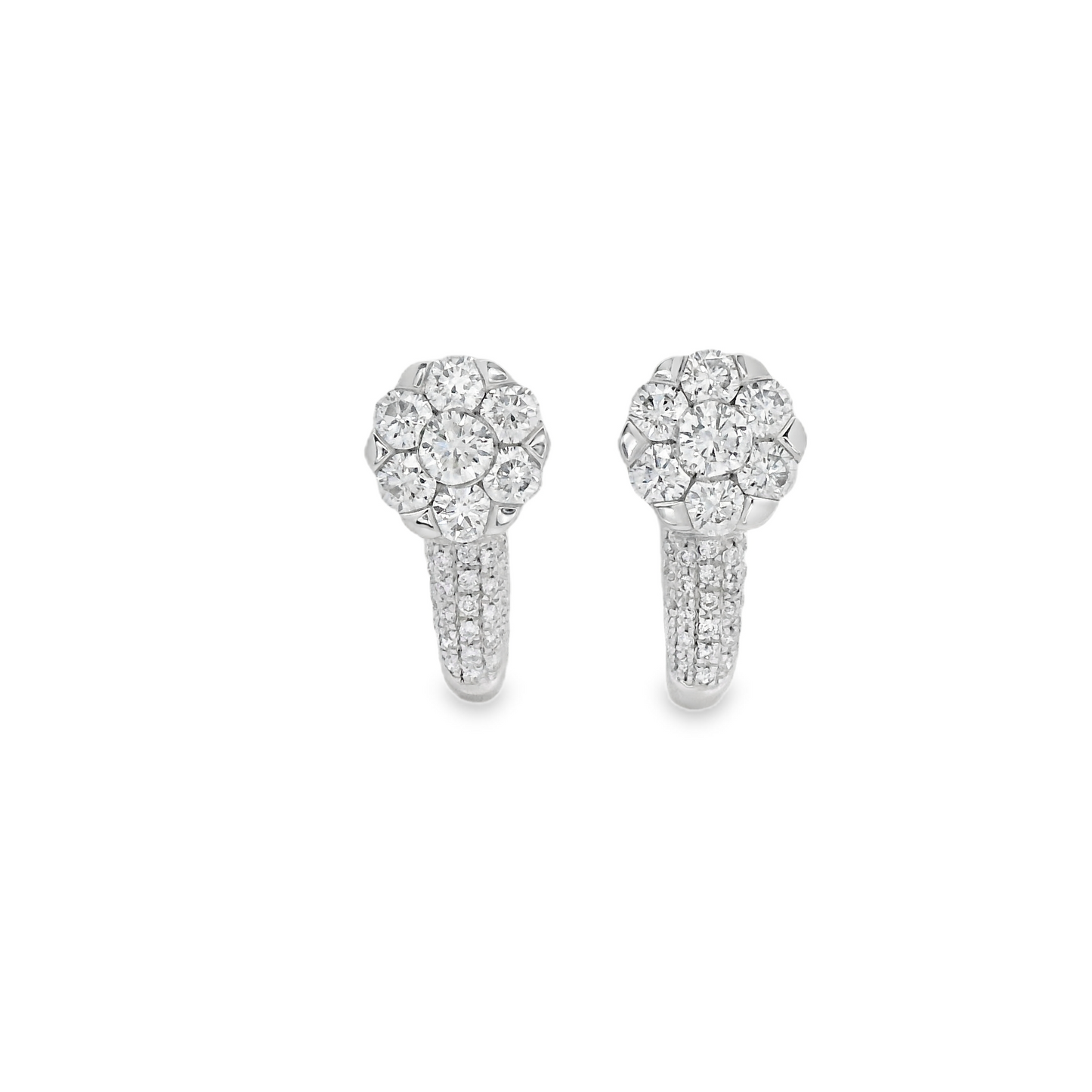 0.75ct Cluster Diamond Earrings in 14K Gold