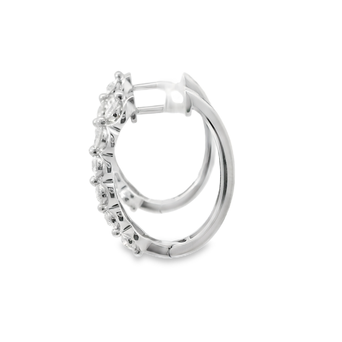 1.00ct Round-Cut Diamond Hoop Earrings in 14K Gold