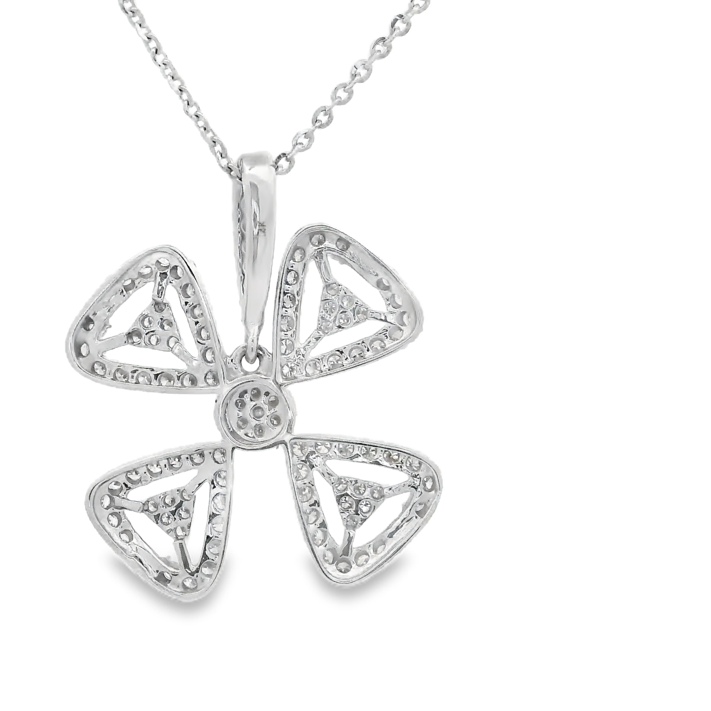 0.62ct Flower Diamond Pendant in 14K White Gold