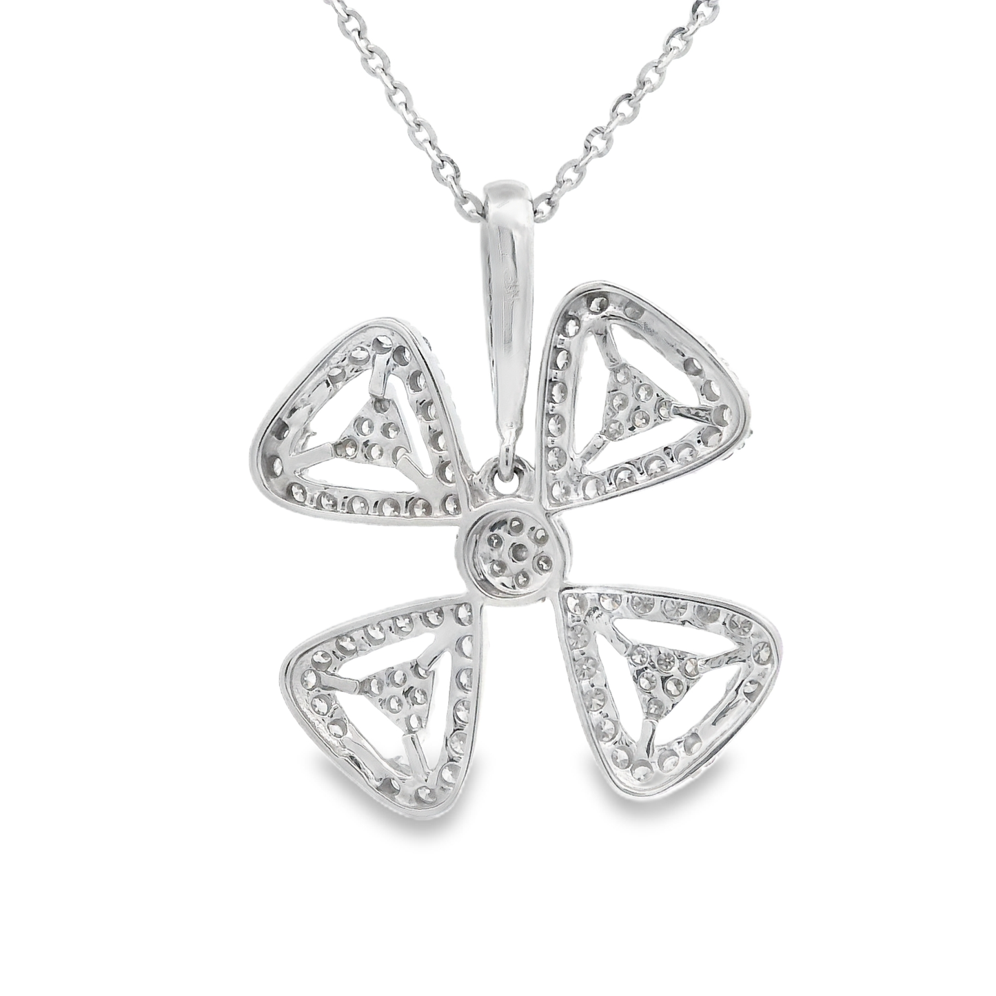 0.62ct Flower Diamond Pendant in 14K White Gold