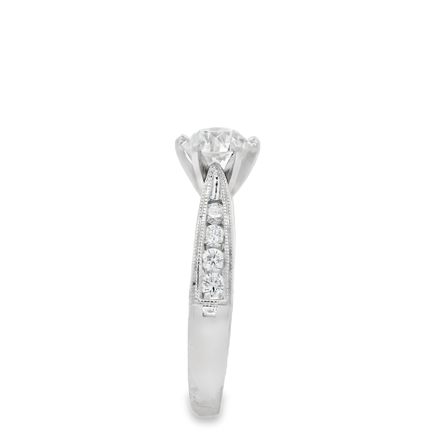 0.96ct Round-Cut Diamond Engagement Ring in 14K White Gold