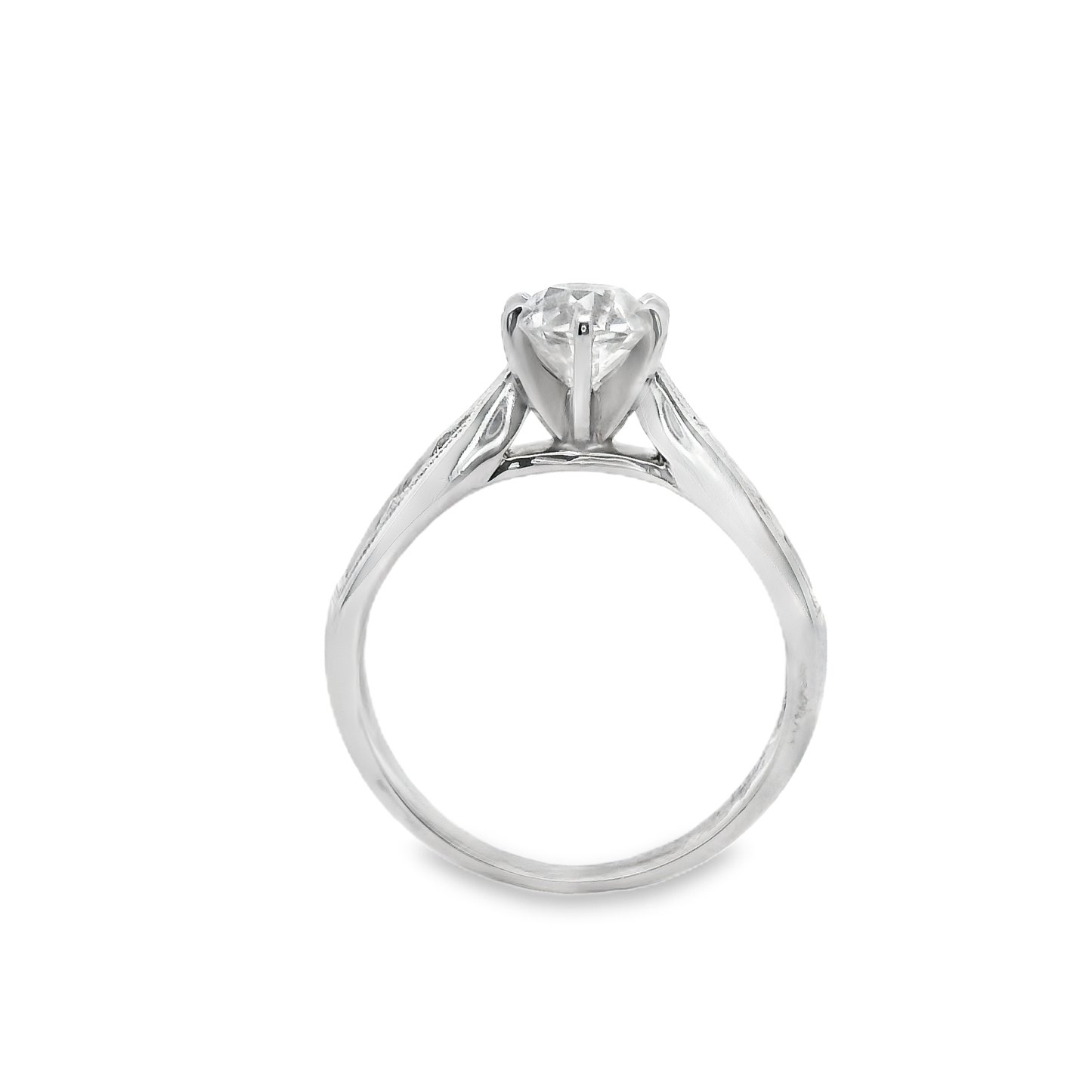 0.96ct Round-Cut Diamond Engagement Ring in 14K White Gold