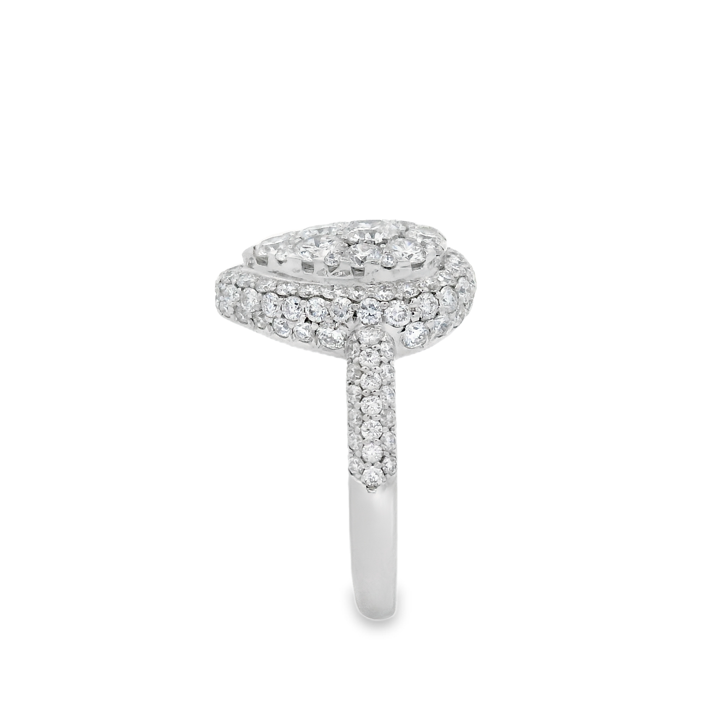 1.96ct Halo Diamond Engagement Ring in 18K White Gold