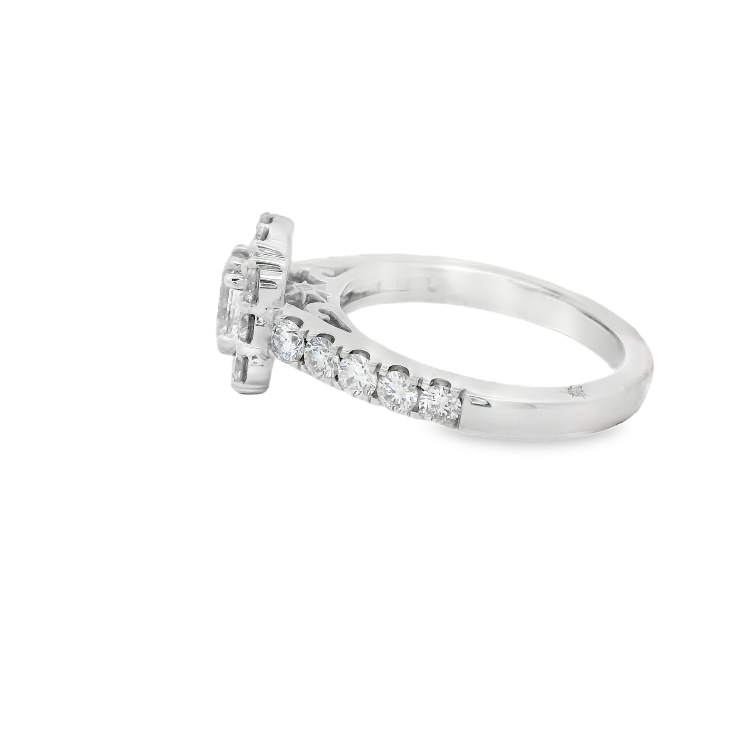 1.85ct Halo Emerald Engagement Ring in 18K Gold