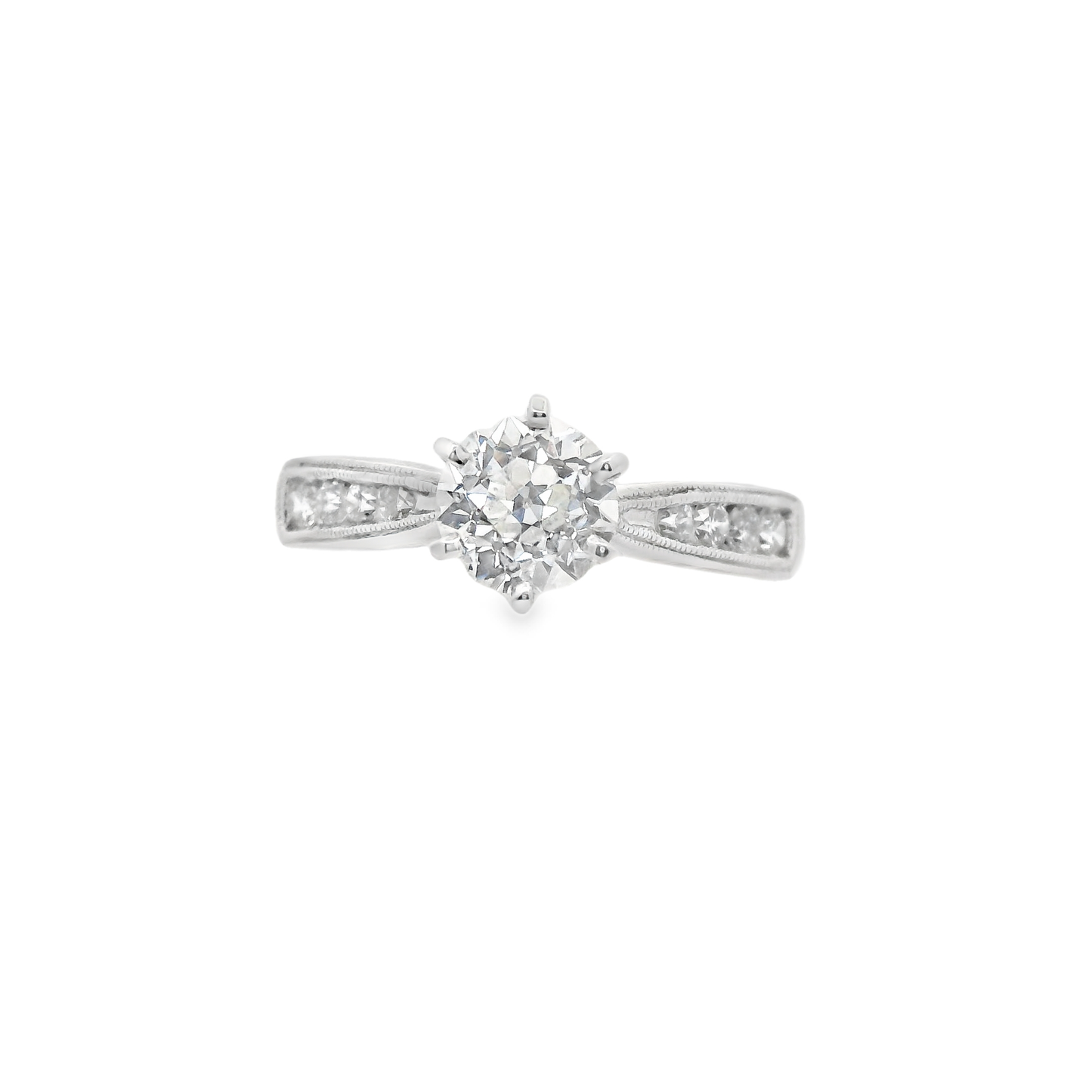 0.96ct Round-Cut Diamond Engagement Ring in 14K White Gold