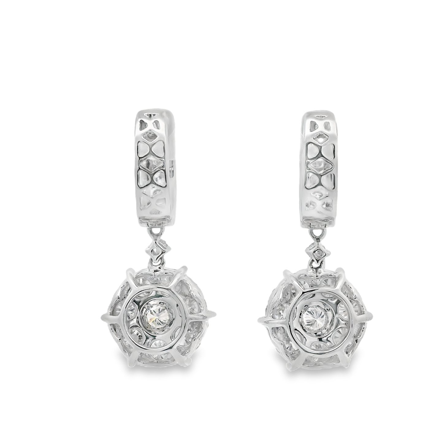 2.63ct Diamond Drop Earrings in 14K White Gold