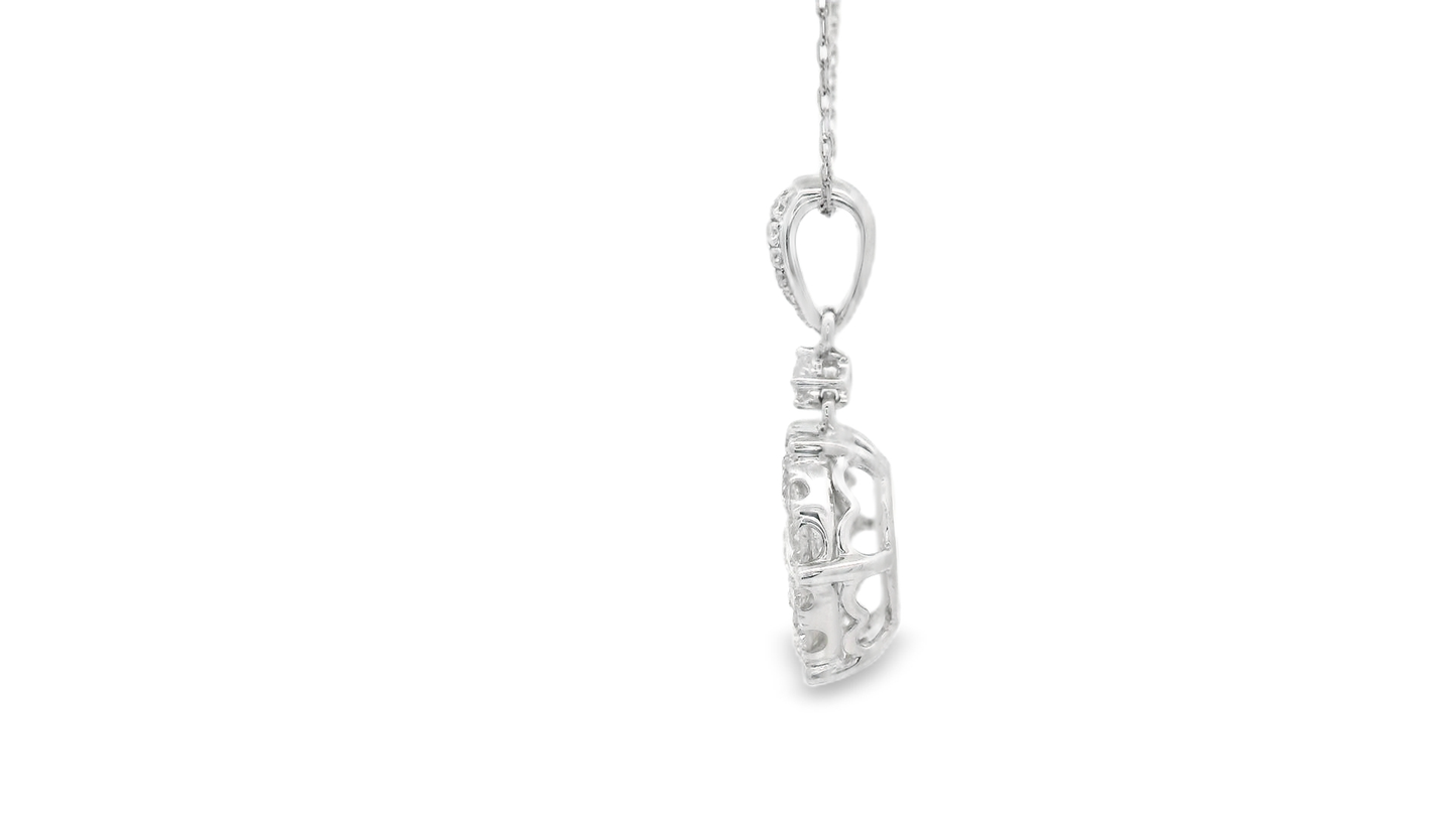 1.16ct Cluster Diamond Pendant in 14K White Gold