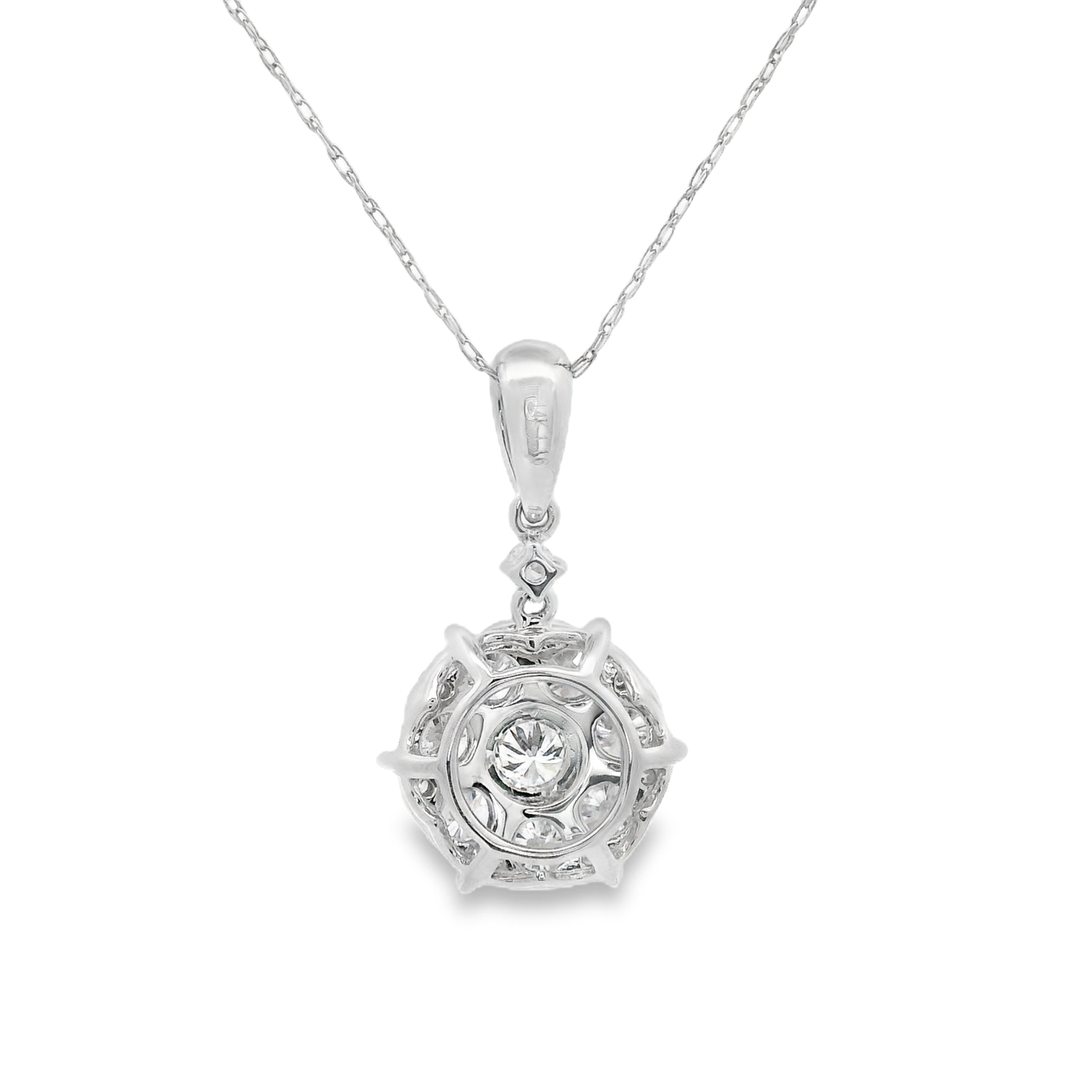 1.16ct Cluster Diamond Pendant in 14K White Gold