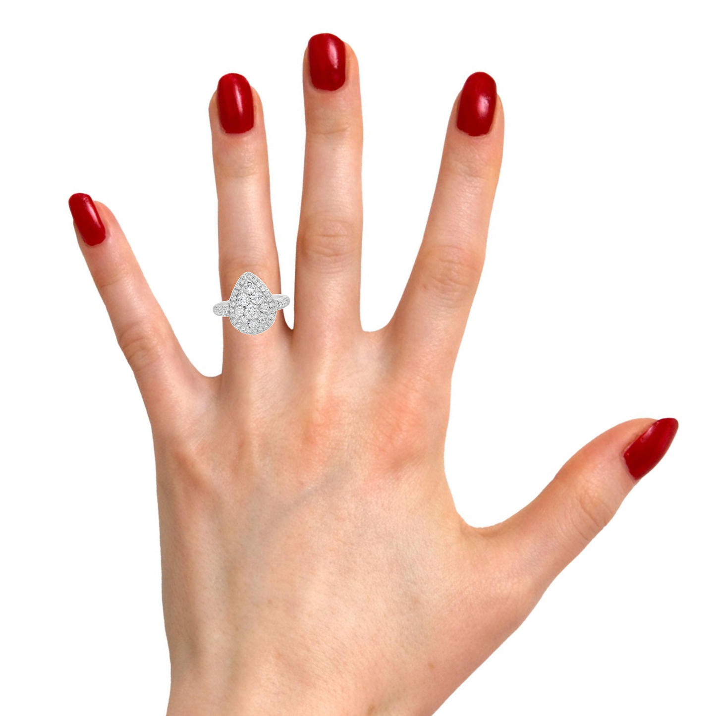 1.96ct Halo Diamond Engagement Ring in 18K White Gold