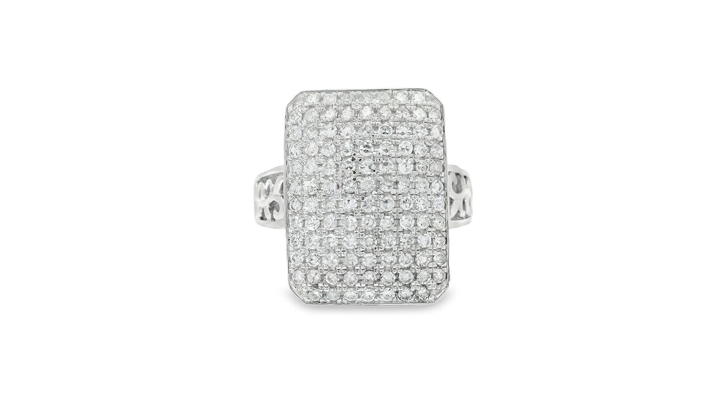 1.00 Carat Round Diamonds in 14K White Gold Wedding Anniversary Ring