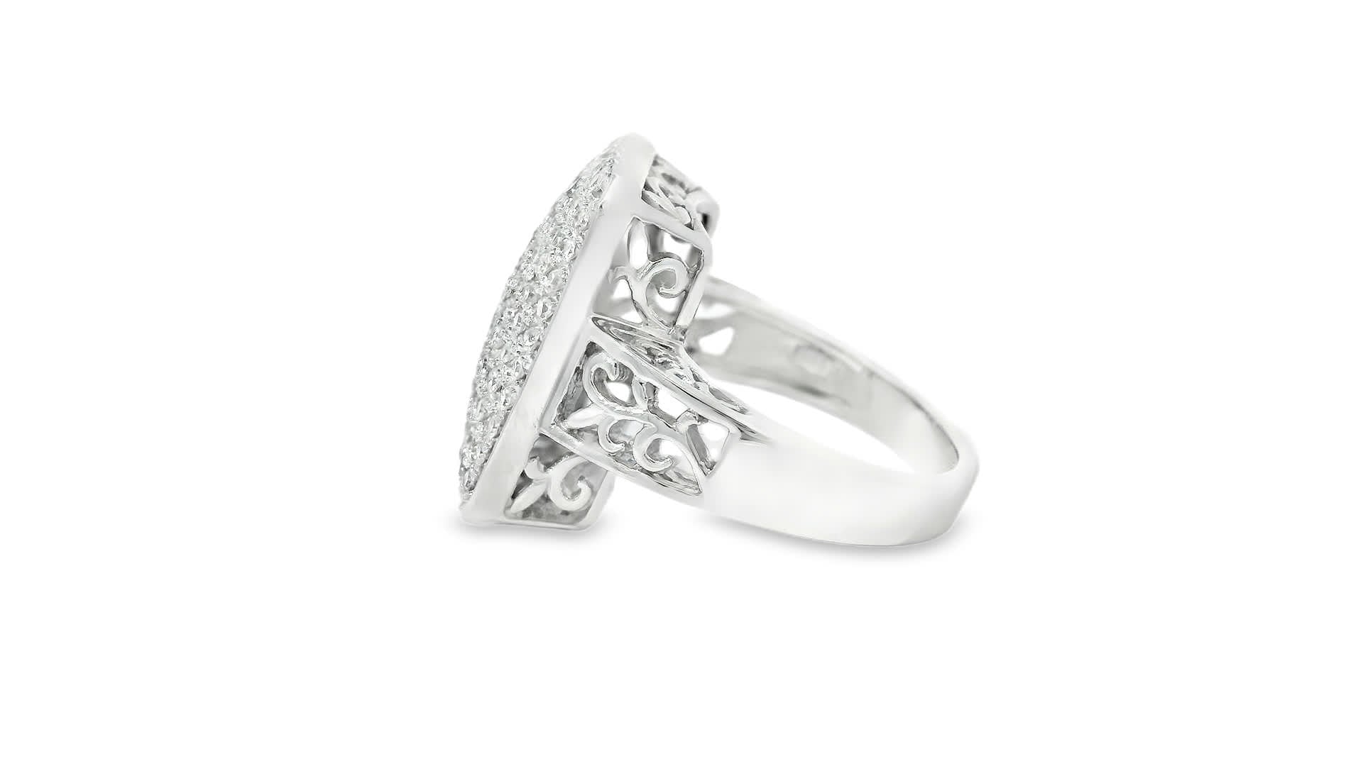 1.00 Carat Round Diamonds in 14K White Gold Wedding Anniversary Ring