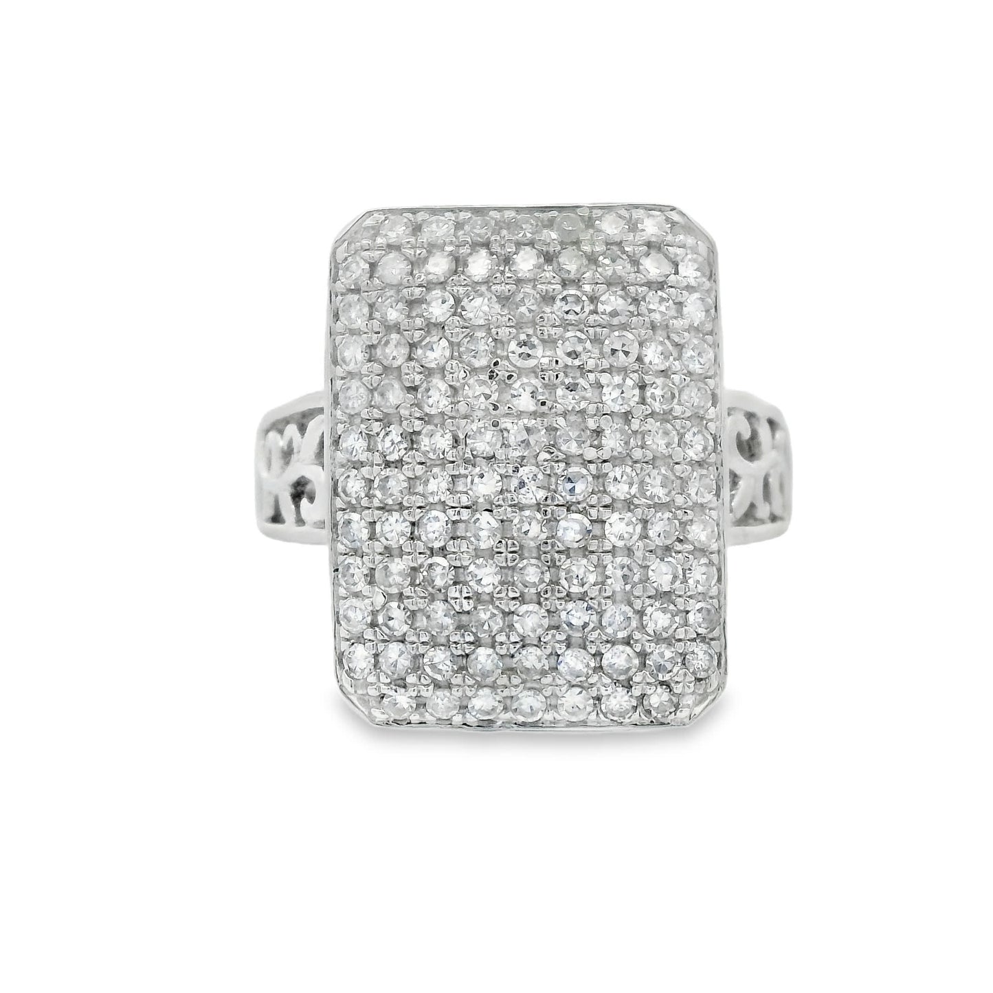 1.00 Carat Round Diamonds in 14K White Gold Wedding Anniversary Ring