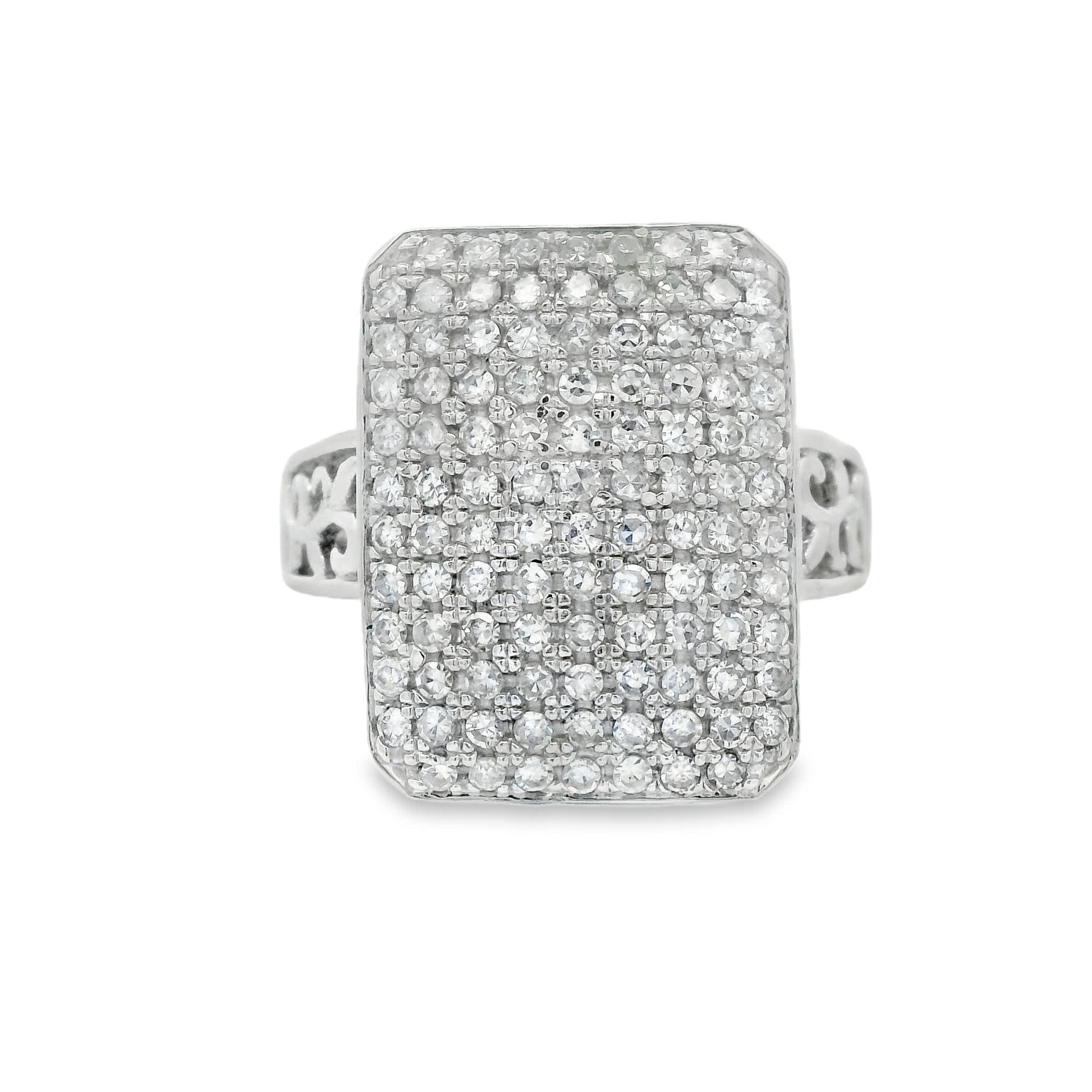 1.00 Carat Round Diamonds in 14K White Gold Wedding Anniversary Ring