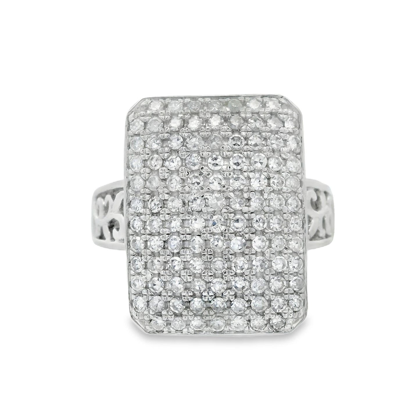 1.00 Carat Round Diamonds in 14K White Gold Wedding Anniversary Ring
