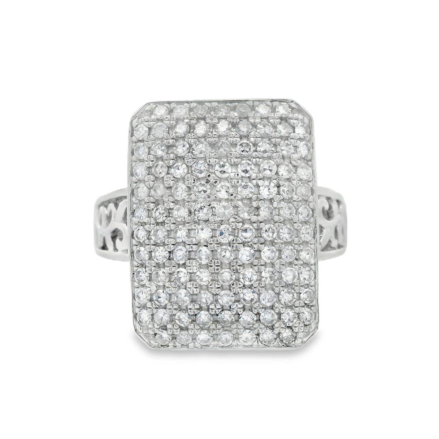 1.00 Carat Round Diamonds in 14K White Gold Wedding Anniversary Ring