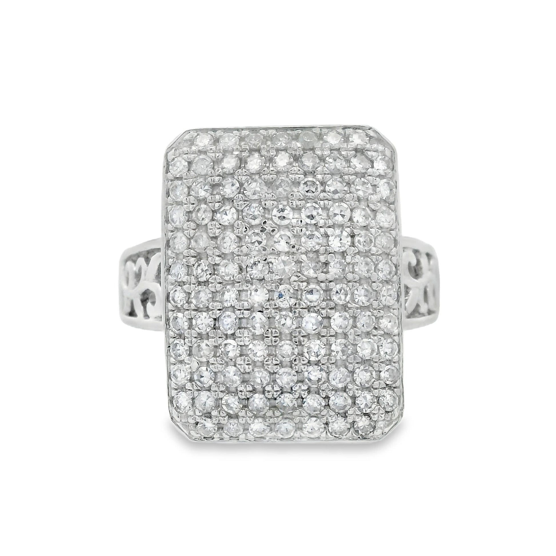 1.00 Carat Round Diamonds in 14K White Gold Wedding Anniversary Ring