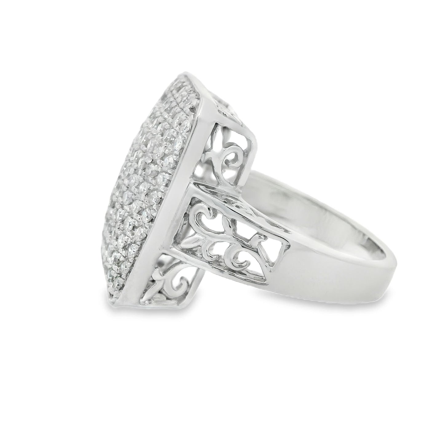 1.00 Carat Round Diamonds in 14K White Gold Wedding Anniversary Ring