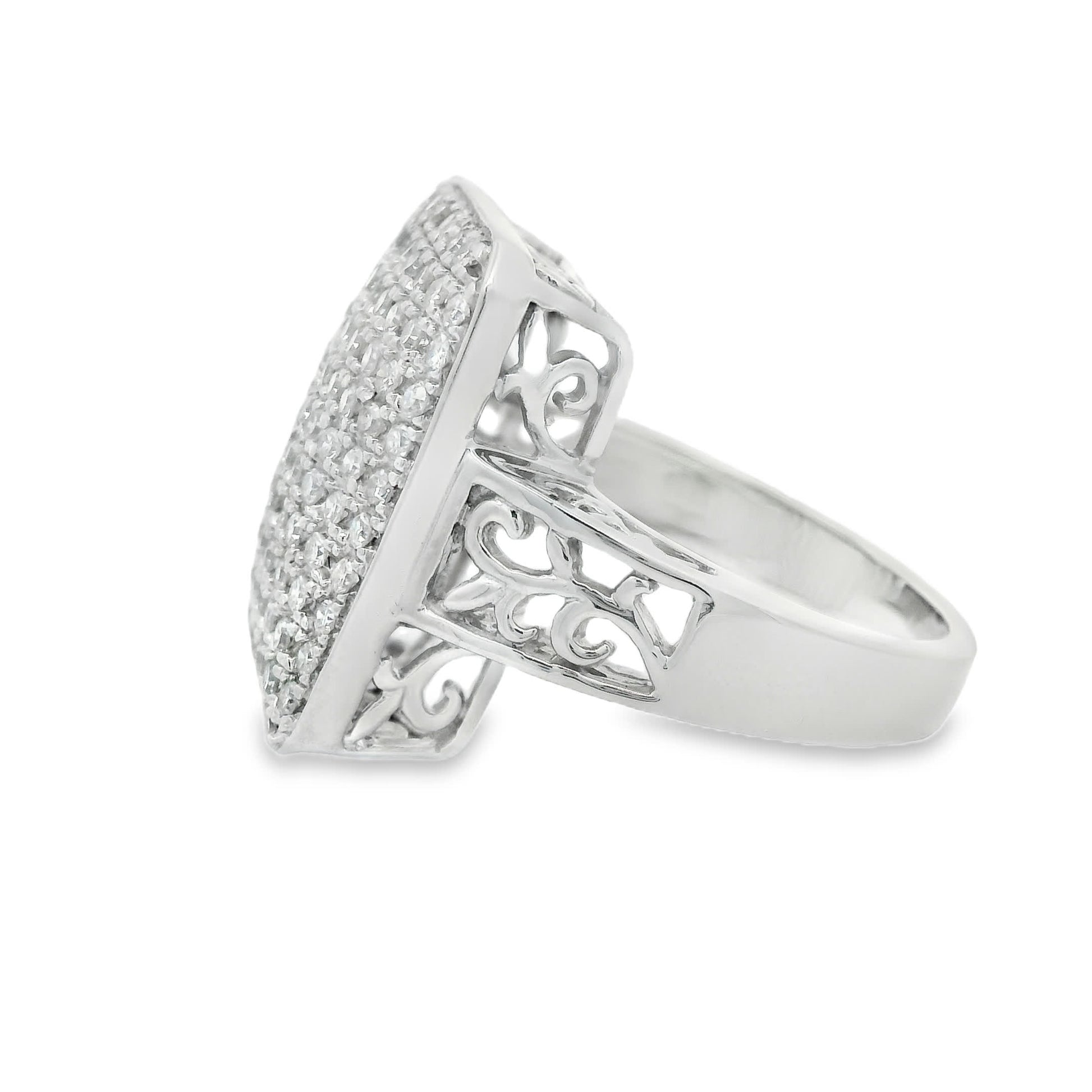 1.00 Carat Round Diamonds in 14K White Gold Wedding Anniversary Ring
