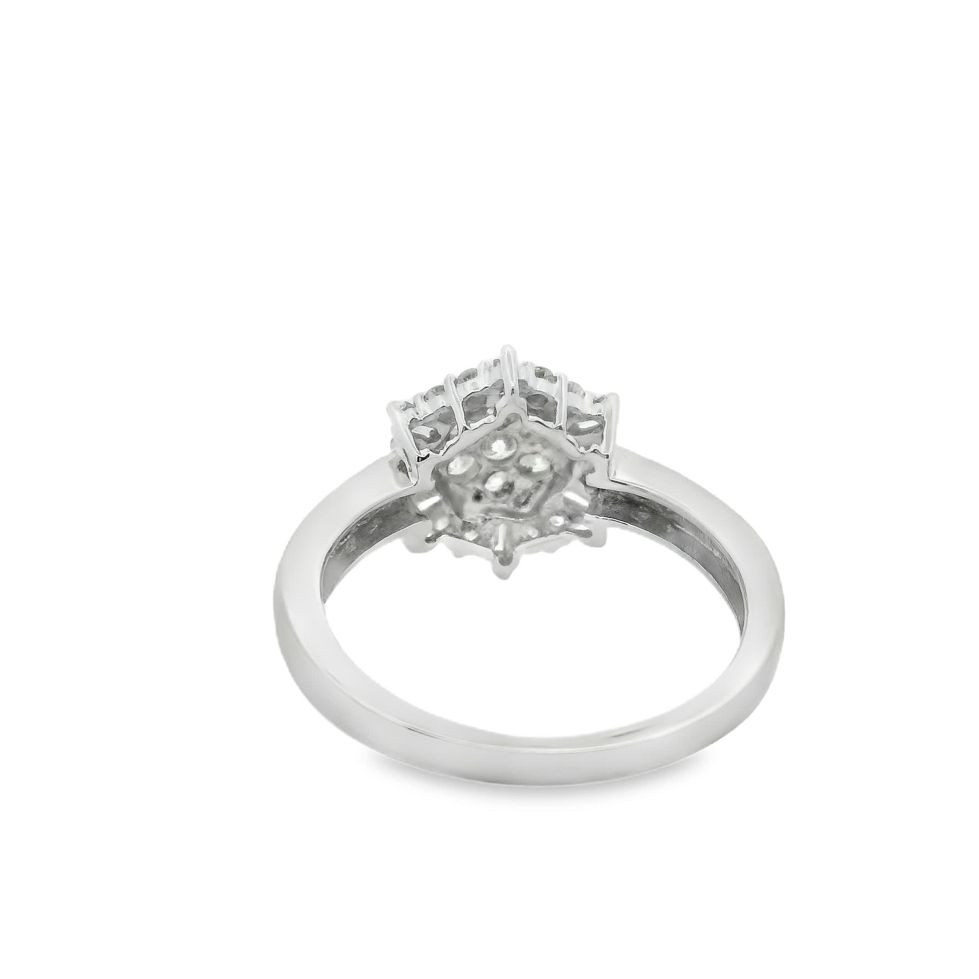 Diamond Halo Cluster Ring (0.75 Carat) in 14K Gold 2 Colors