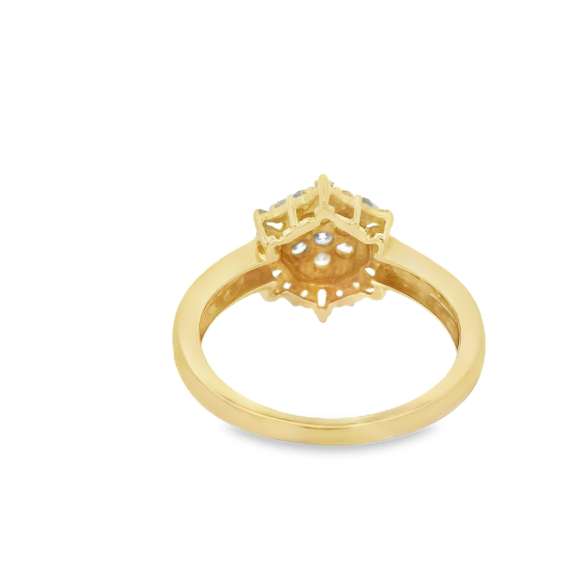 Diamond Halo Cluster Ring (0.75 Carat) in 14K Gold 2 Colors
