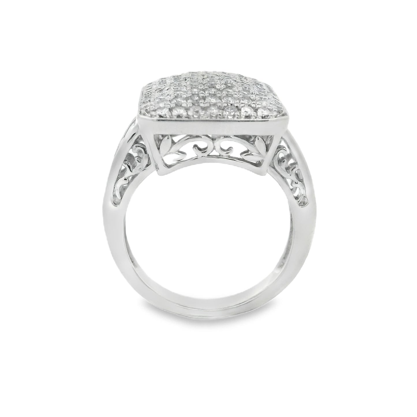 1.00 Carat Round Diamonds in 14K White Gold Wedding Anniversary Ring