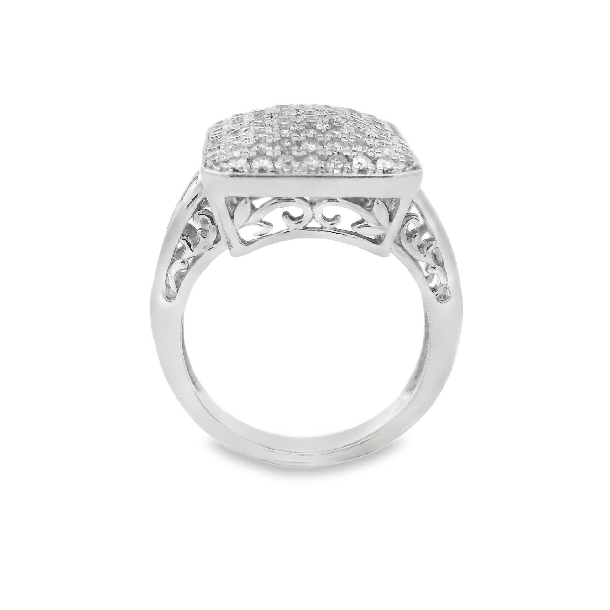1.00 Carat Round Diamonds in 14K White Gold Wedding Anniversary Ring